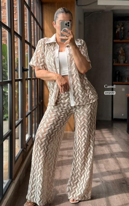 Conjunto Tejido EUREKKA – Camisa + Pantalón
