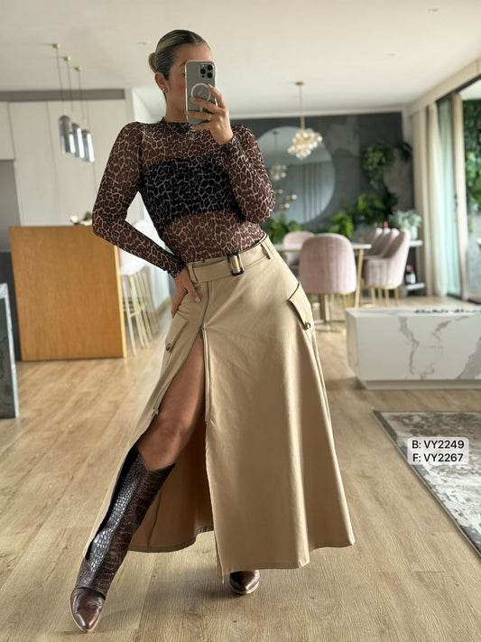 Falda Drill Larga - Versatilidad y Elegancia en Una Pieza