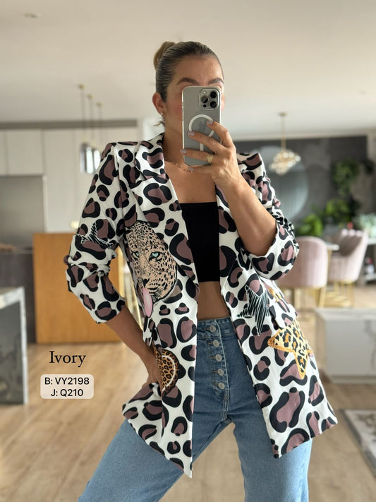 Blazer Animal Print – Chaqueta 100% Colombiana, Estilo Salvaje y Sofisticado